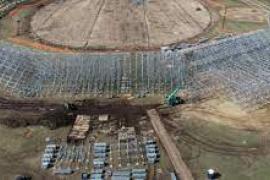 Nassau County International Cricket Stadium construction milestone