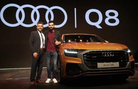 Virat Kohli and Balbir Singh Dhillon, Head of Audi India with the Audi Q8